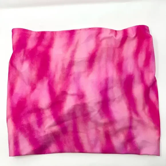 GANNI Pink Tie Dye Front Zip Bandeau Bikini TOP - Picture 5 of 9
